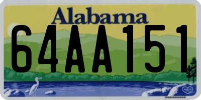 AL license plate 64AA151