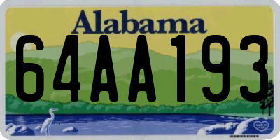 AL license plate 64AA193