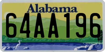 AL license plate 64AA196