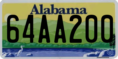AL license plate 64AA200
