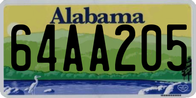 AL license plate 64AA205