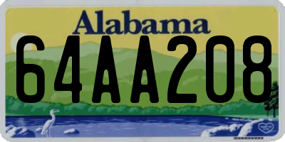 AL license plate 64AA208
