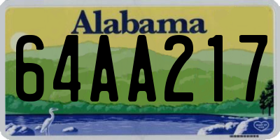 AL license plate 64AA217
