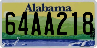 AL license plate 64AA218