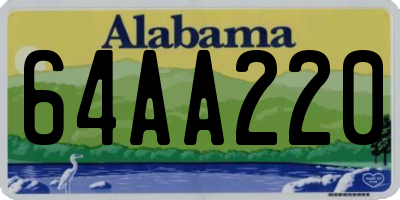 AL license plate 64AA220