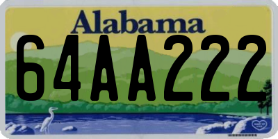 AL license plate 64AA222