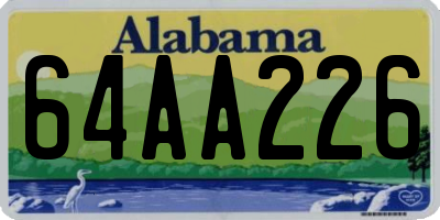 AL license plate 64AA226