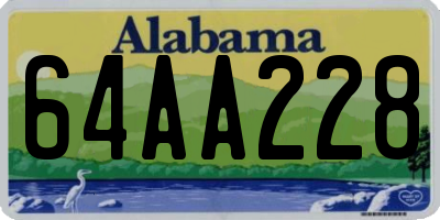 AL license plate 64AA228