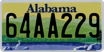 AL license plate 64AA229