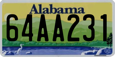 AL license plate 64AA231