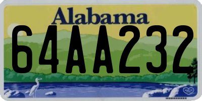AL license plate 64AA232