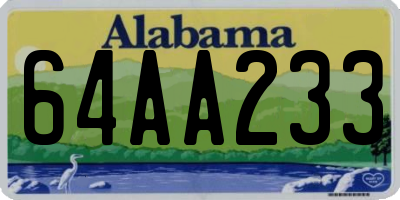 AL license plate 64AA233