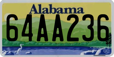 AL license plate 64AA236