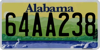 AL license plate 64AA238