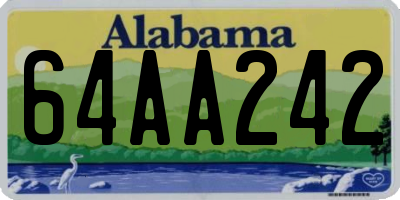 AL license plate 64AA242