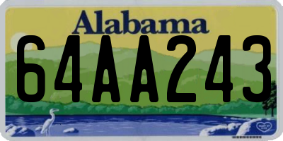 AL license plate 64AA243