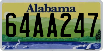 AL license plate 64AA247