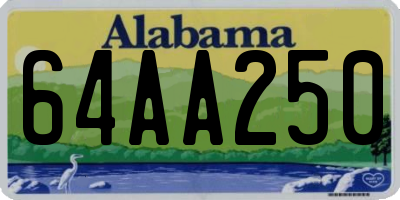 AL license plate 64AA250