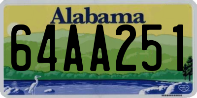 AL license plate 64AA251