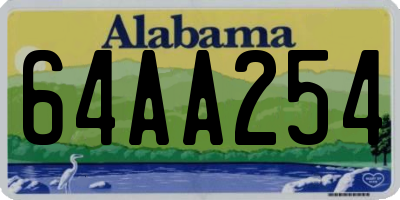 AL license plate 64AA254