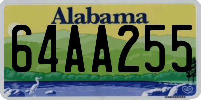AL license plate 64AA255