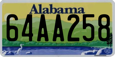 AL license plate 64AA258