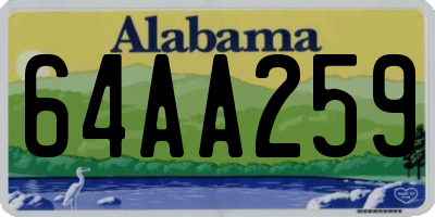 AL license plate 64AA259