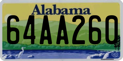 AL license plate 64AA260