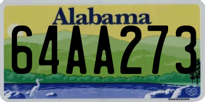 AL license plate 64AA273