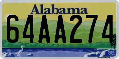 AL license plate 64AA274