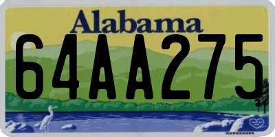 AL license plate 64AA275