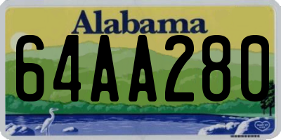 AL license plate 64AA280