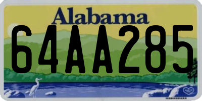 AL license plate 64AA285