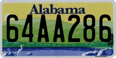 AL license plate 64AA286