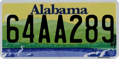AL license plate 64AA289