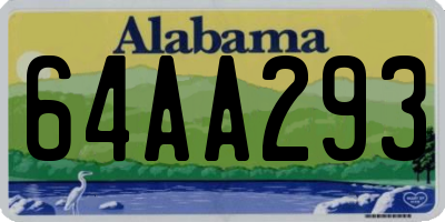 AL license plate 64AA293