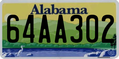 AL license plate 64AA302