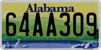 AL license plate 64AA309