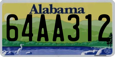 AL license plate 64AA312