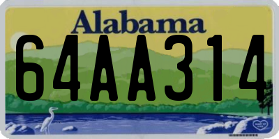 AL license plate 64AA314