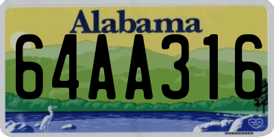 AL license plate 64AA316