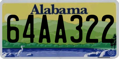 AL license plate 64AA322