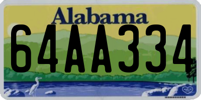 AL license plate 64AA334
