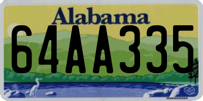 AL license plate 64AA335