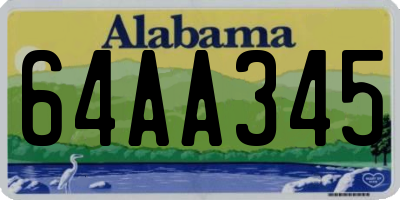 AL license plate 64AA345