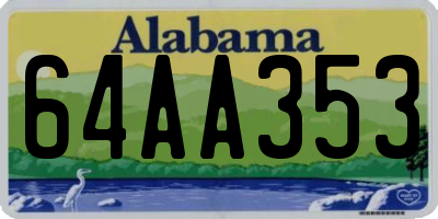 AL license plate 64AA353