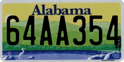 AL license plate 64AA354
