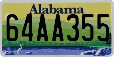 AL license plate 64AA355