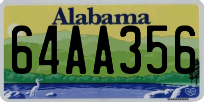 AL license plate 64AA356