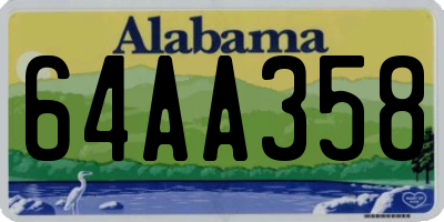 AL license plate 64AA358